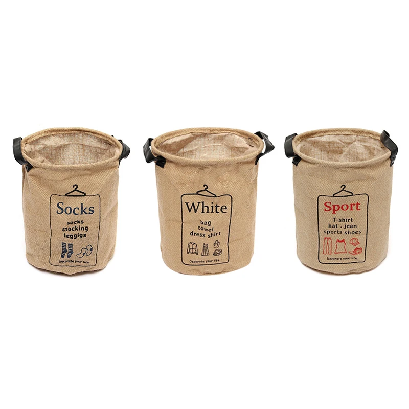 

Cotton Linen Laundry Hamper Bag Washing Clothes Organizer Basket Bin Storage 23*29cm
