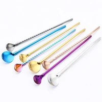 1pcs gourd bombilla filter spoons stainless steel drinking straw reusable metal pro tea tools stainless steel drinking straws
