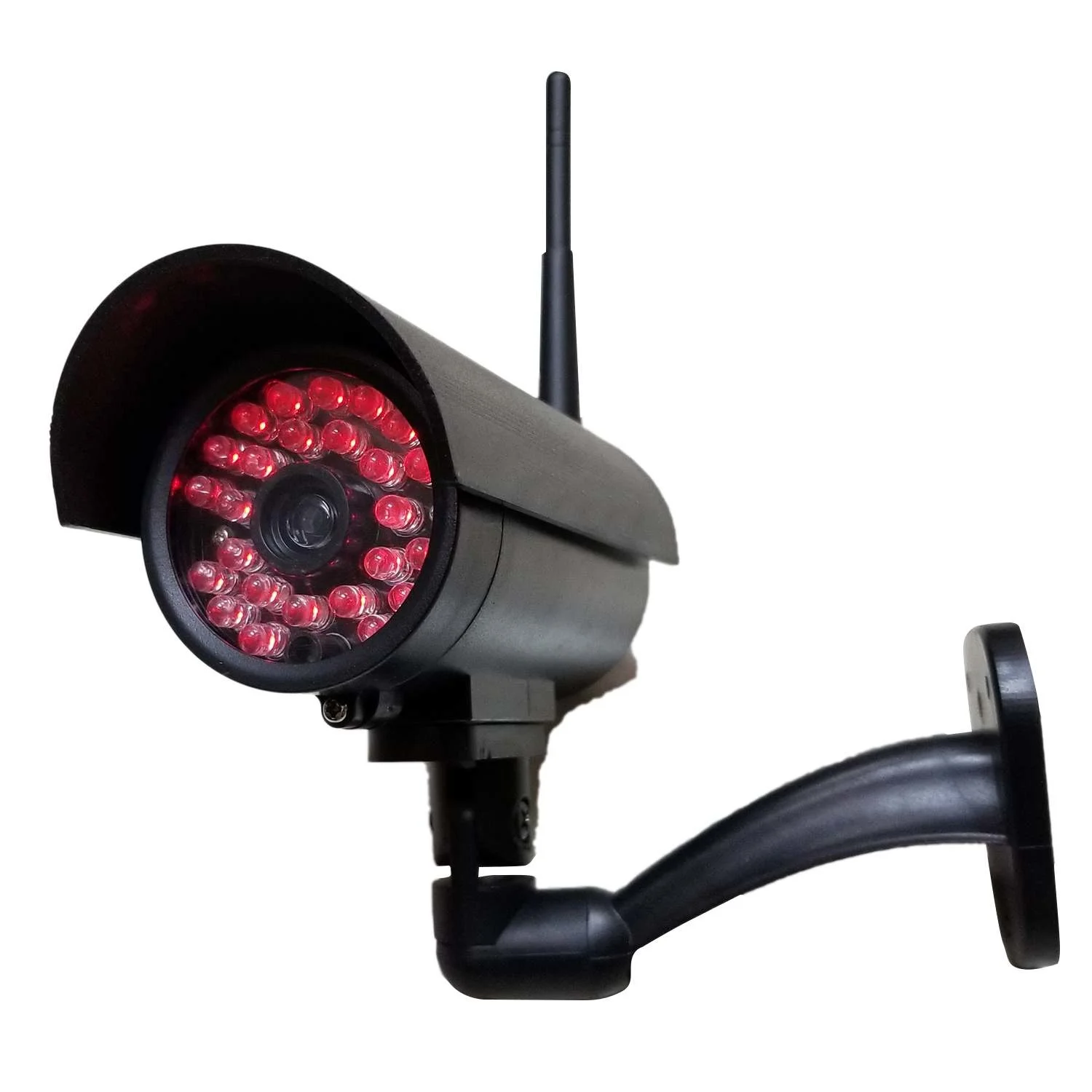

Fake Camera Simulation Camera Indoor/Outdoor Dummy Surveillance video Security Monitoring Camera with Red LED Lights