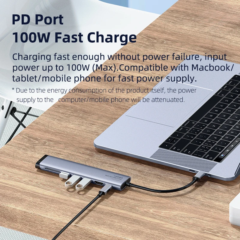 Хагбис USB C концентратор Type к HDMI-совместимый Мульти 3 0 2 адаптер PD Dock SD/Micro SD