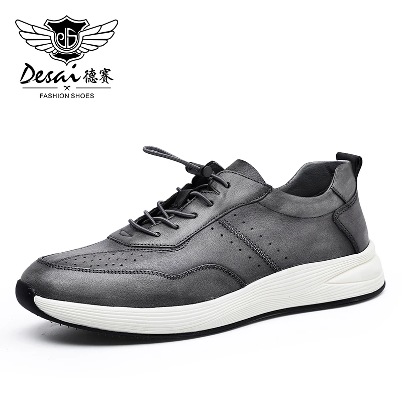 Desai Man Office Shoes For Men Brand Genuine Leather Men's Casual Male Sports Outdoor Walking Sneakers Design Fashion | Обувь