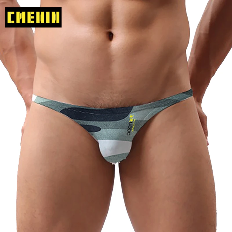 Мужские трусы джоки с бандажом AD309 черные камуфляжные стринги из хлопка