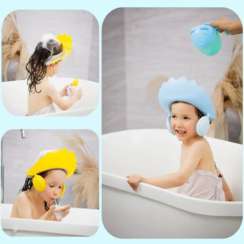 

2021 ADJUSTABLE BABY SHOWER CAP BABY KIDS CHILDREN WASH HAT HAIR HOT SHAMPOO BATH S2H9