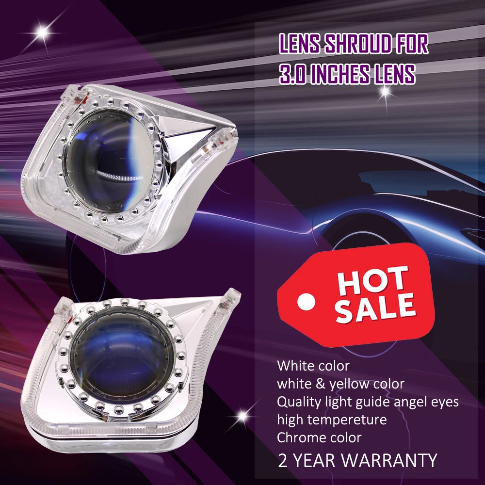 TAOCHIS YT140 3,0 дюйма bi xenon светодиодный проектор Объектив shroud DRL Автомобильные фары глаза ангела Белый Красный Синий Желтый цвет