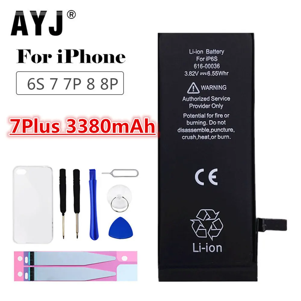 AYJ 2019 AAAAA TI качественная батарея для iPhone 6 6S 7 8 Plus 7Plus сменная высокой емкости
