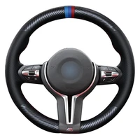 non slip durable carbon fiber leather black leather steering wheel cover for bmw f87 m2 f80 m3 f82 m4 m5 f12 f13 m6 f85 x5 m f86