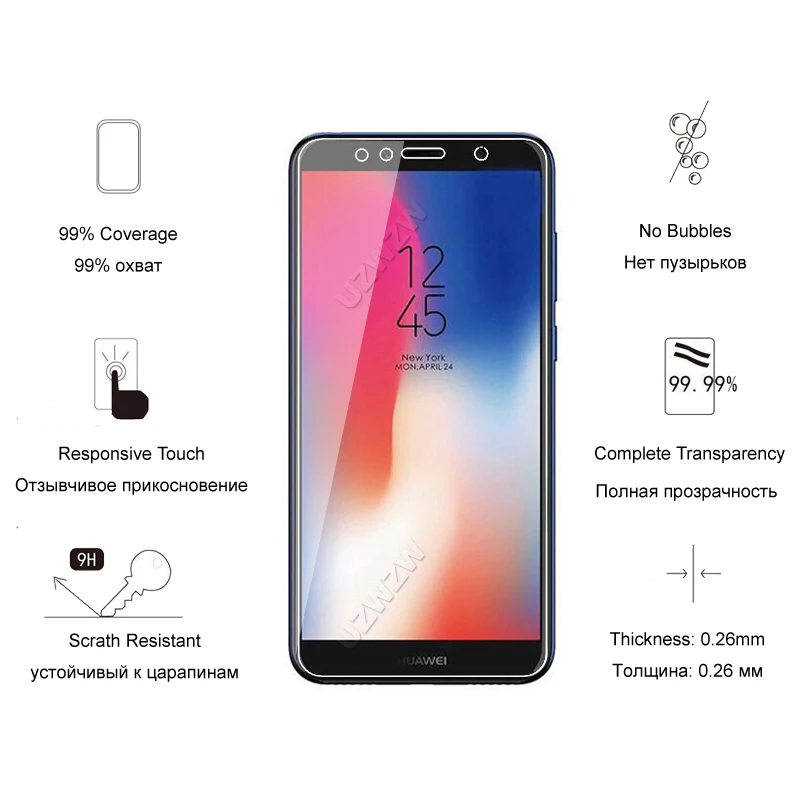 Для Huawei Y6 2018 / Prime Premium 2.5D 0 26 мм закаленное стекло для защиты экрана защитное