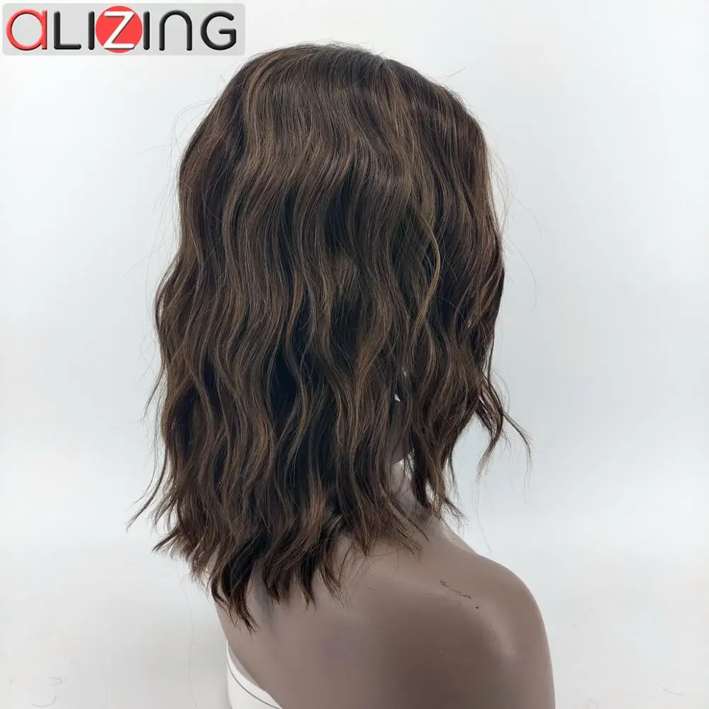 

Alizing Wig Heat Resistant Synthetic Long Wave Brown Natural Sylvia Hair Daily Cosplay Style for African American women