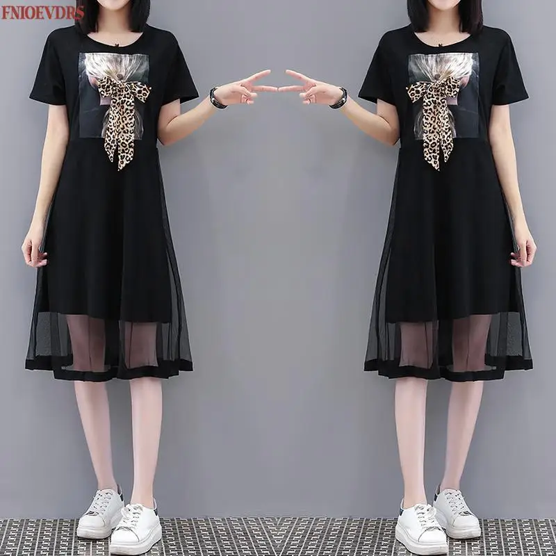 

Платье женское летнее, с коротким рукавом, леопардовым принтом и оборками