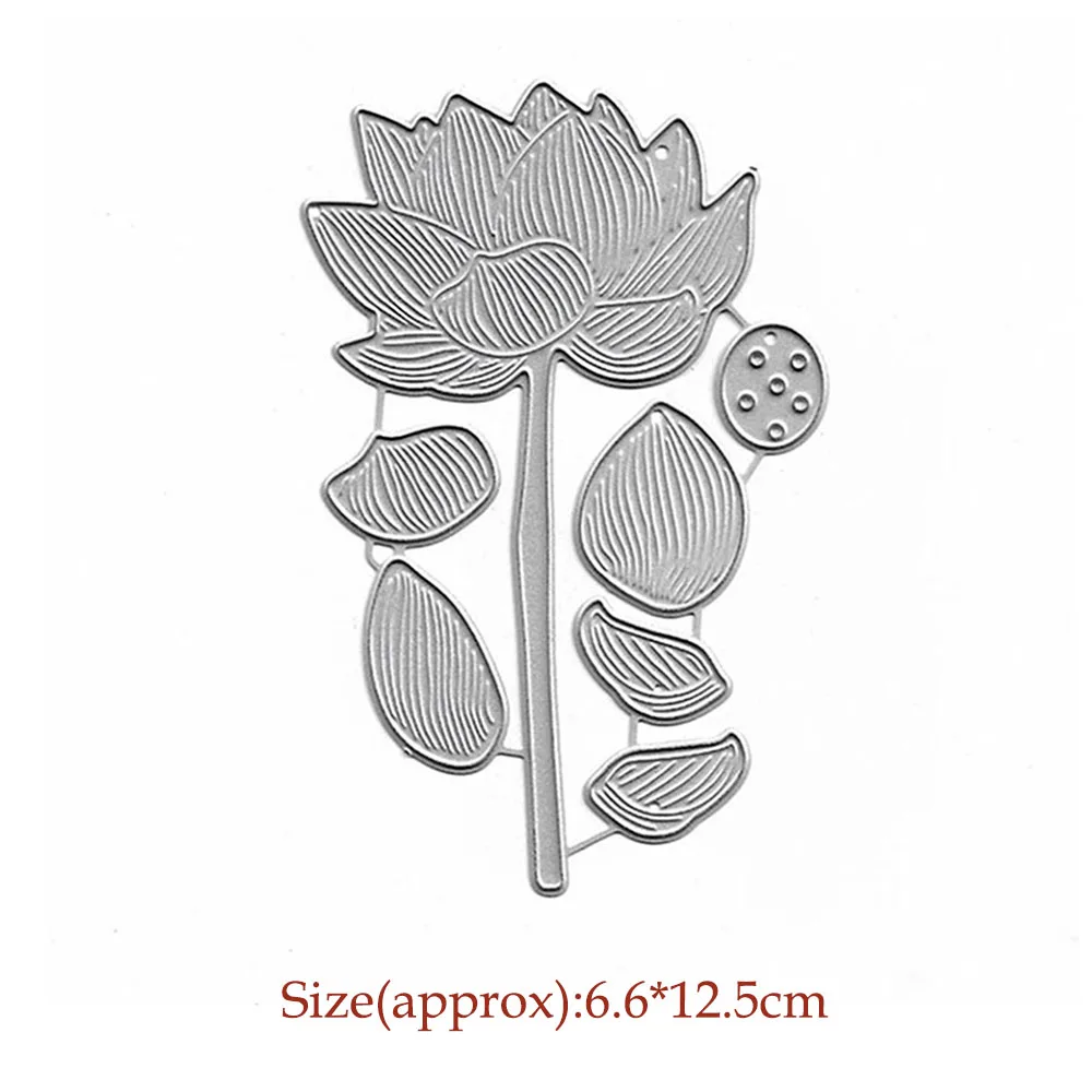 

Lotus Craft Cutting Dies Scrapbooking Metal Die Cut Stencil Fustelle Photo Album Paper Card Embossing DIY Mold Stamps And Dies