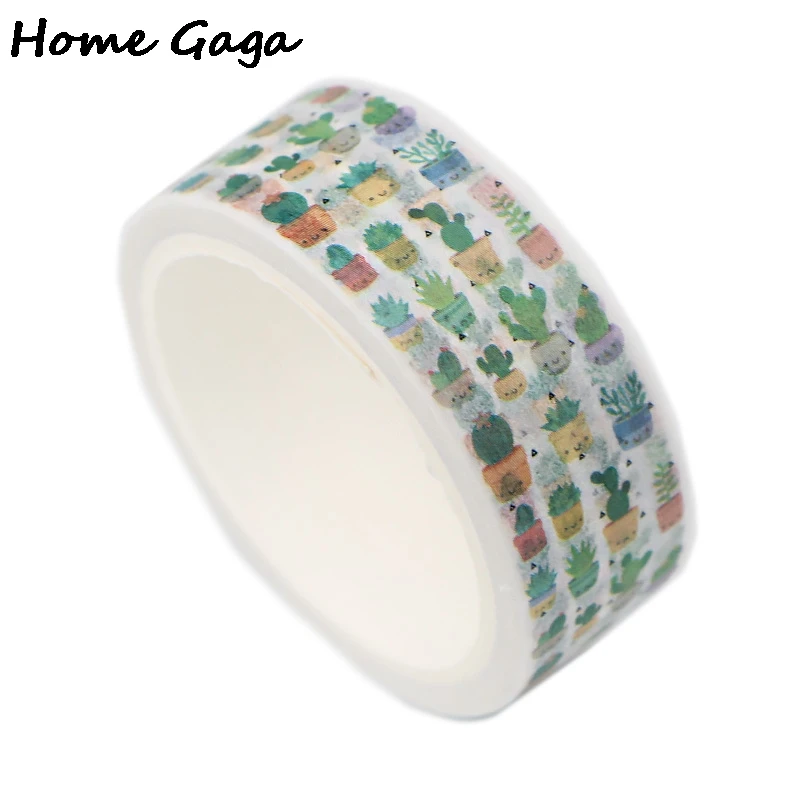 

Homegaga Cactus plants Adhesive Washi tape stationery stickers scrapbooking craft paper pasters masking tape declas gift D2344