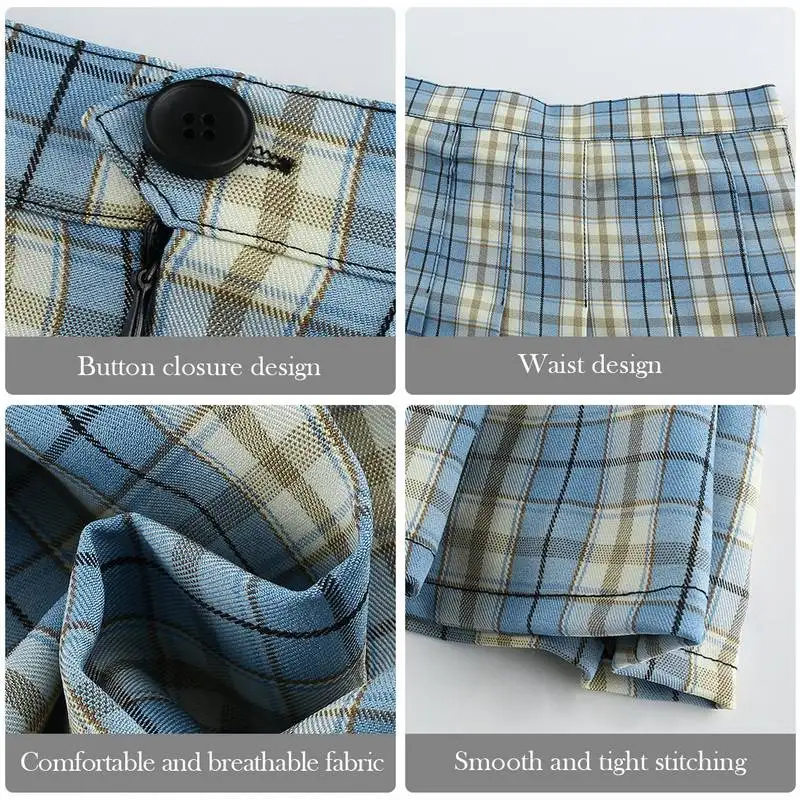 

NIBESSER Purple Preppy Style Mini Pleated Skirt Women 2020 Casual School Kawaii Plaid Short Skirt Ladies High Waist Mini Skirts