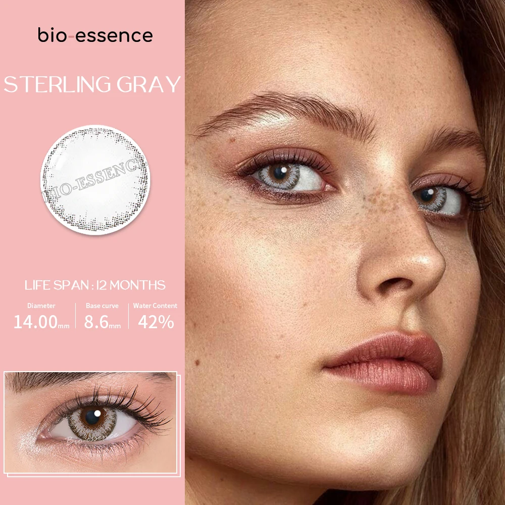 bio essence 1 pair contact lenses with color lenses for eyes for 1 year cosmetics natural muticolored lenses color lens eyes free global shipping