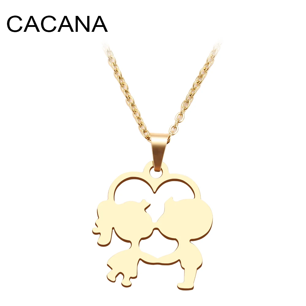 Ожерелье из нержавеющей стали для женщин подарок на свадьбу мальчиков и кулон