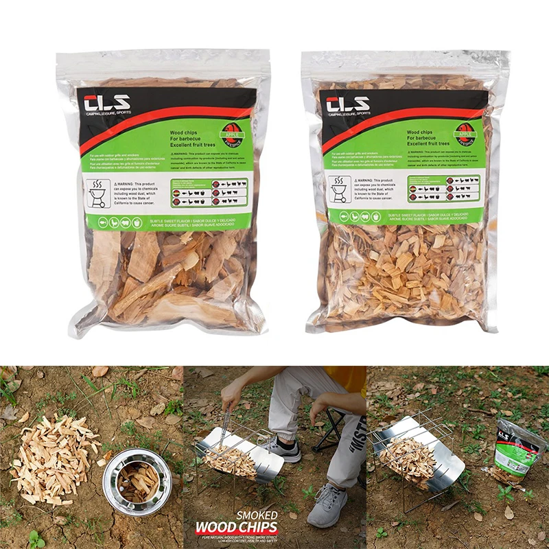 

1 Set 500g BBQ Smoker Wood Chips Apple Nature Wood Chunks Barbecue Grill Outdoor Cooking Tools Accessories