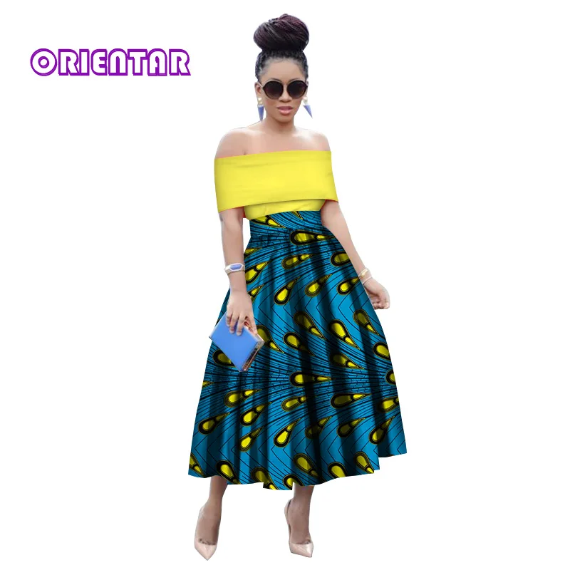 Летние африканские юбки для женщин Дашики богатый халат Базен Длинная женская