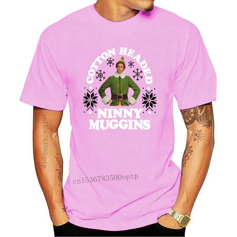 

New ELF Mens XL 100% Cotton Cotton Headed Ninny Muggins Graphic T Shirt 100% cotton men T shirt Women Tops tee