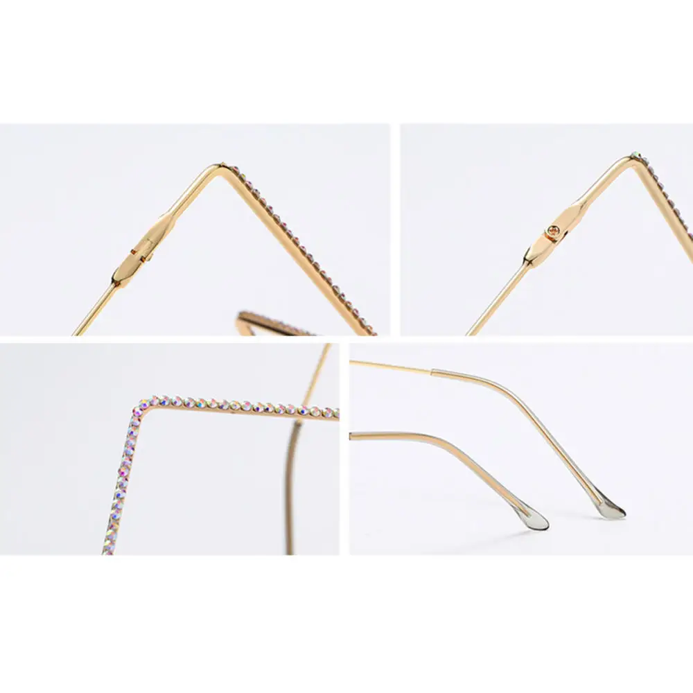 

Diamond Steampunk Sunglasses Frames Triangle Eyeglasses Frames for Women Vintage Sunglasses Frames for Men Eyewear Decoration
