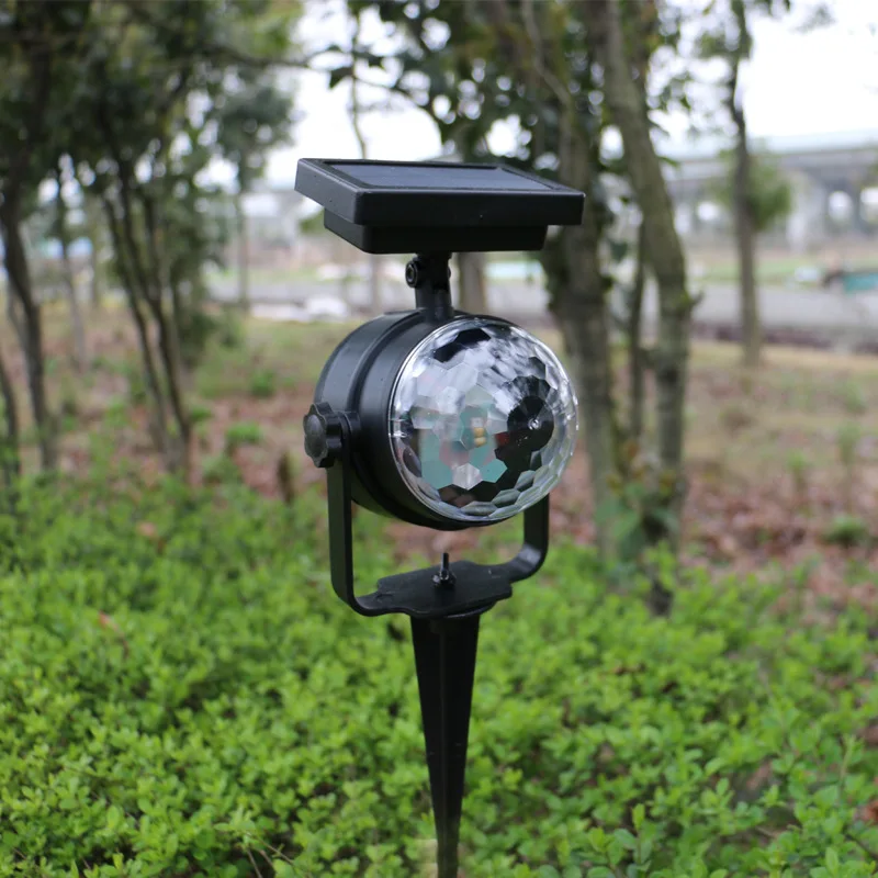 Solar Projection Lamp RGB Rotatable Crystal Magic Ball Christmas Disco Stage light Outdoor Lawn Landscape Pathway Yard Light | Лампы и