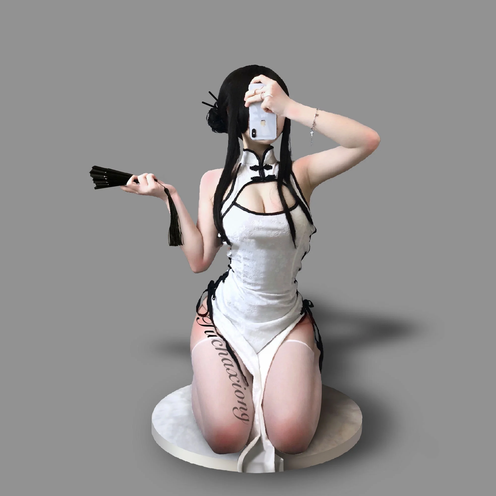 

Vintage High Split Cheongsam Dress Sexy Babydoll Lingerie Velour Print Bandage Long Qipao Chinese Dress Uniforms Party Dresses