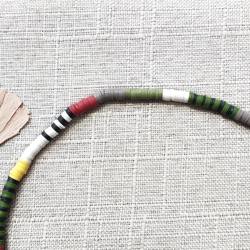 Ожерелье мужское из полимерного силикона с овальным жемчугом в этническом стиле