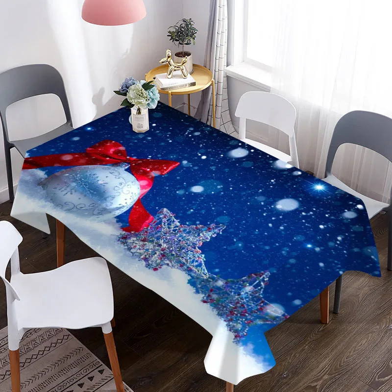 Скатерть 3D с рождественским узором водонепроницаемая ткань для журнального