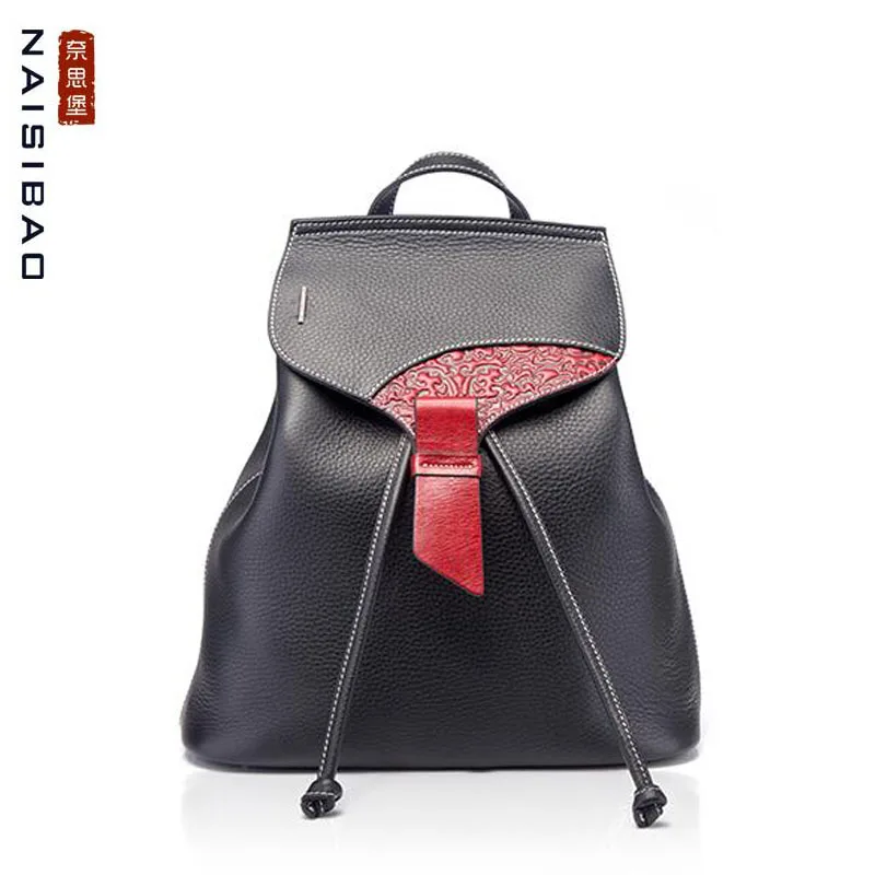 

Neissburgh 2020 New Real Cowhide Backpack famous brand soft leather retro ladies backpack high quality large capacity ladies bag