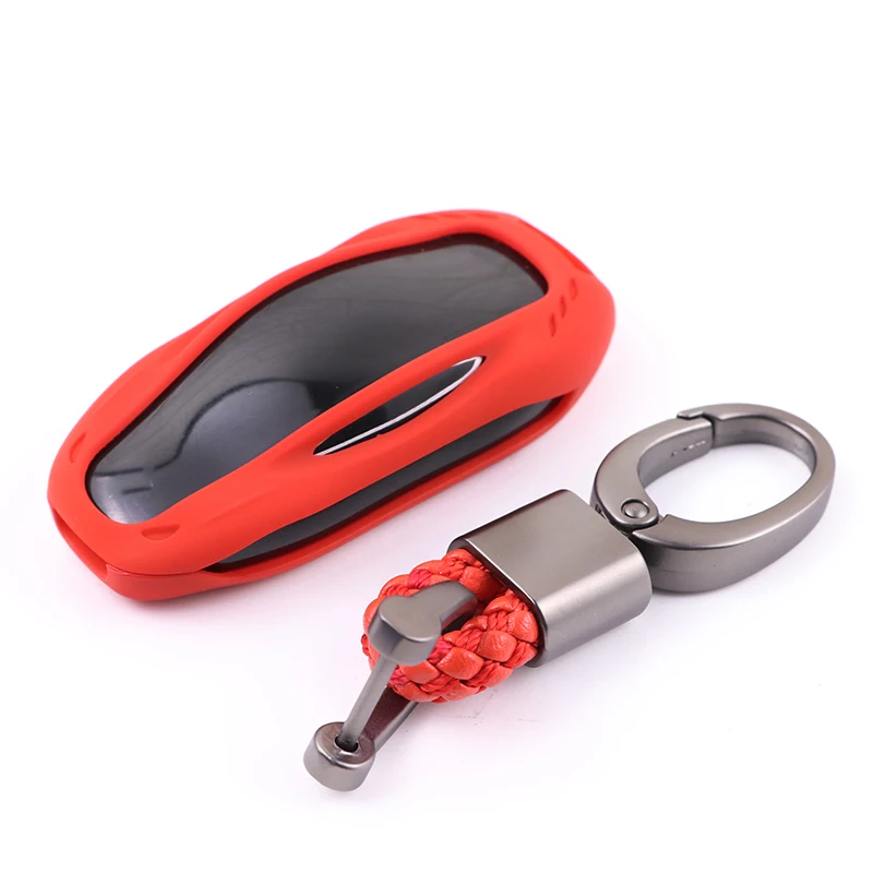 Роскошный черный красный и синий цвет чехол для автомобильного ключа ключей