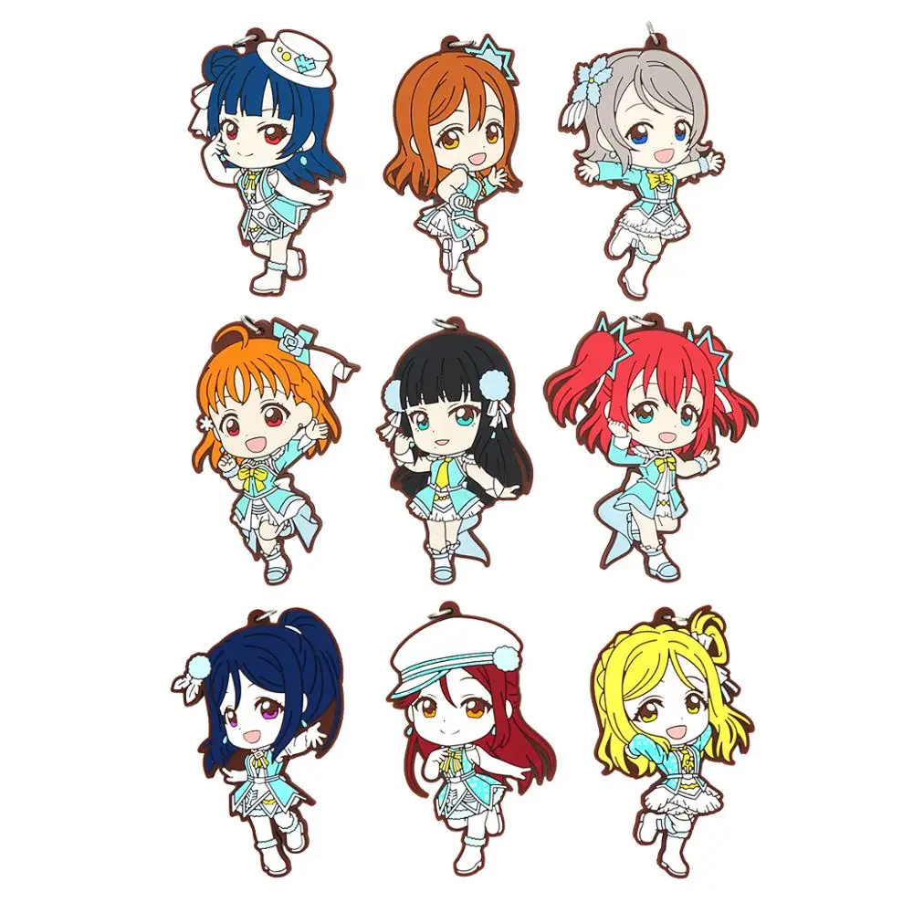 Резиновый брелок для ключей Love Live Sunshine Aqours из аниме Yoshiko Chika Hanamaru You диаметром Руби