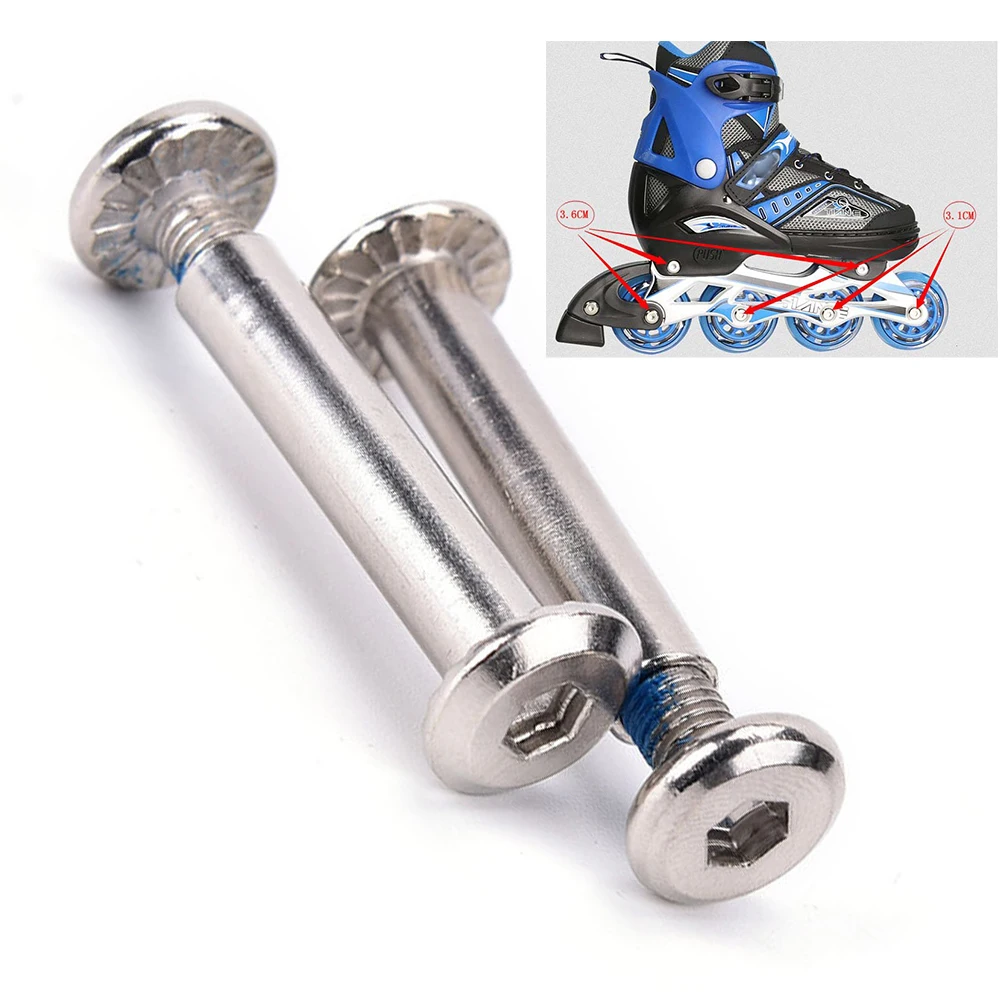 

Shoes Accessories Iron Skate Wheel Bolt Set Replacement Screws Nut Round Head Easy Install Practical Inline Roller Axles Sturdy