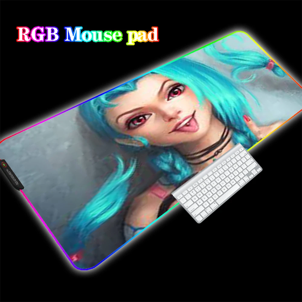 

MRG LOL League of Legends RGB Luminous Mouse Pad Office Game Home Marquee Keyboard Pad Super Thick Cool Laptop Pad Customization