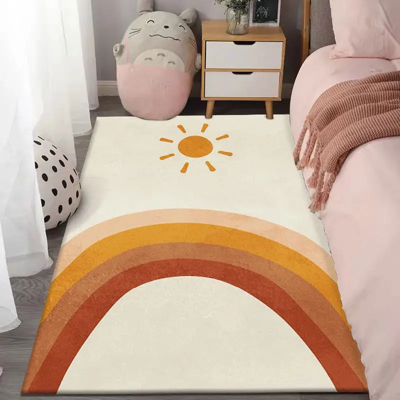 Habitación de dormitorio, alfombra antideslizante tapete para juegos de niños cama suave alfombra
