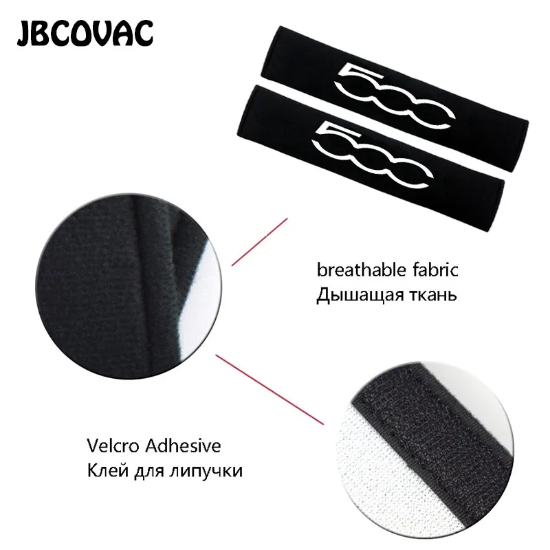 Автомобильные накладки на ремень безопасности сиденья авто, 2 шт., для внутренней отделки автомобиля, аксессуары, чехол для Fiat 500 124 Abarth Punto Styling on.