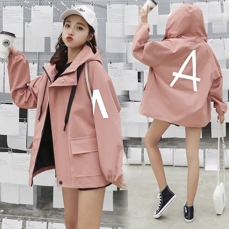 Новинка 2019 года Осенняя Длинная ветровка с капюшоном длинное пальто женская