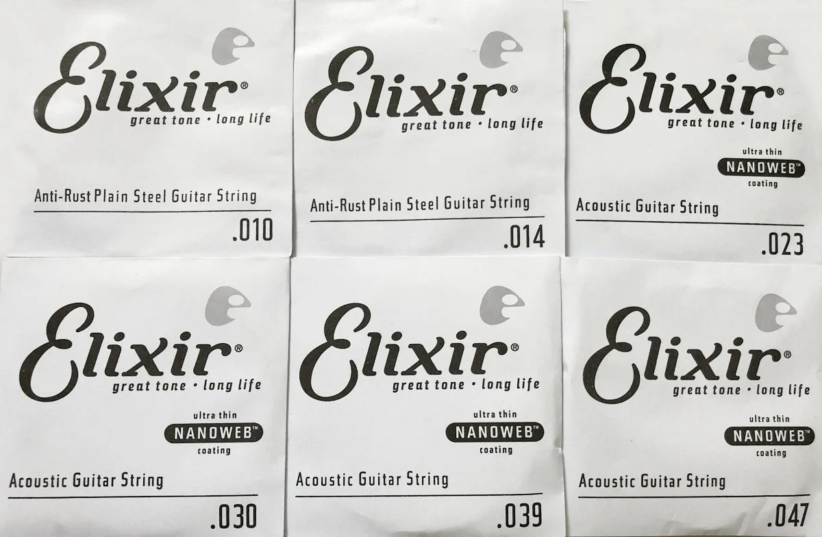 Elixir 16002 NanowebCoating Фосфористая бронзовая акустическая гитарная струна из