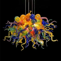 hand blown glass chandelier lighting colored murano glass art pendant lamp chandelier villa decor chandeliers