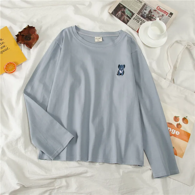 Женский топ с длинным рукавом и круглым вырезом в стиле Харадзюку | Женская