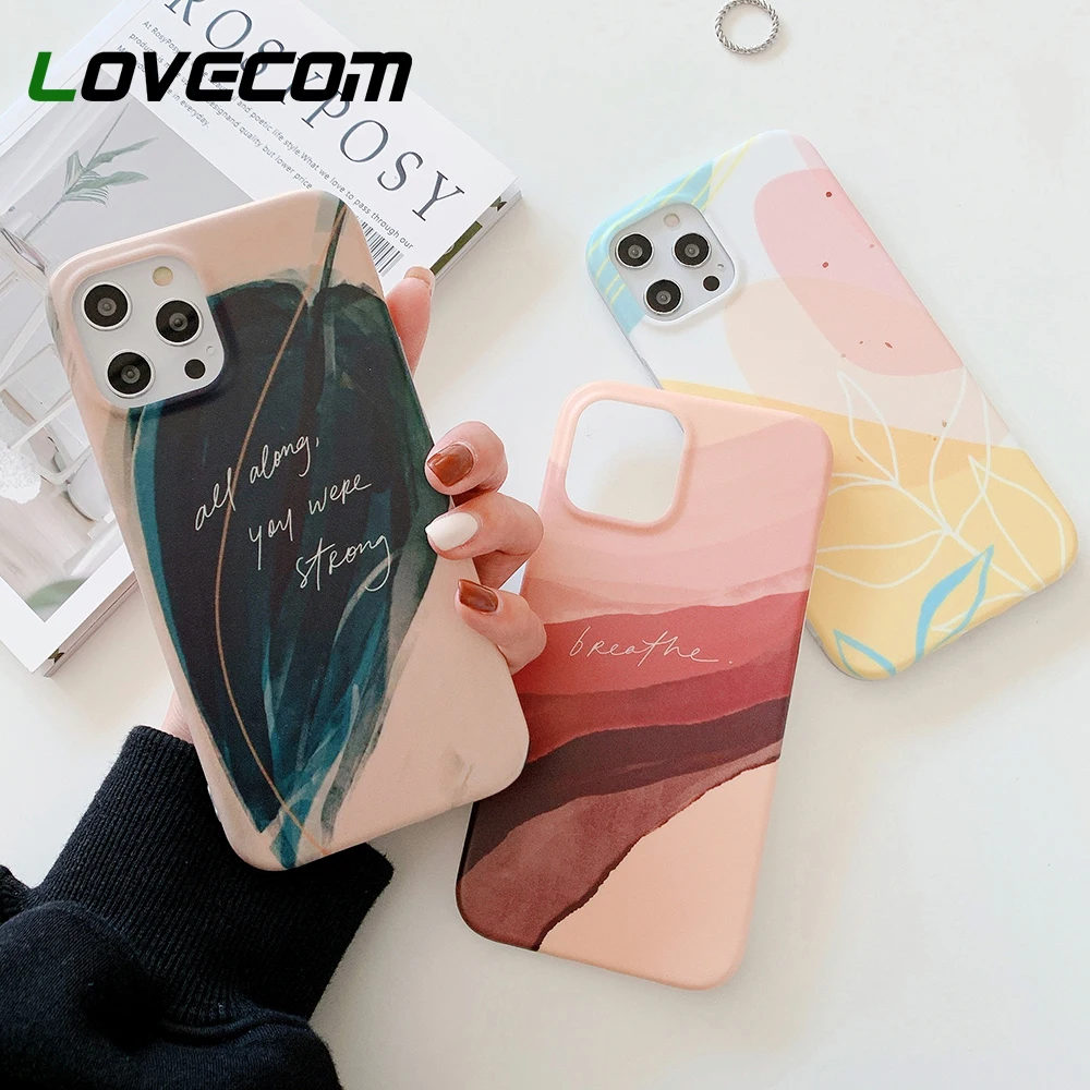 

For iPhone 12 Pro Case Watercolor Flower Leaf Phone Case For iPhone 11 Pro Max 12 Mini XS Max X XR 8 7 Plus Soft IMD Cover