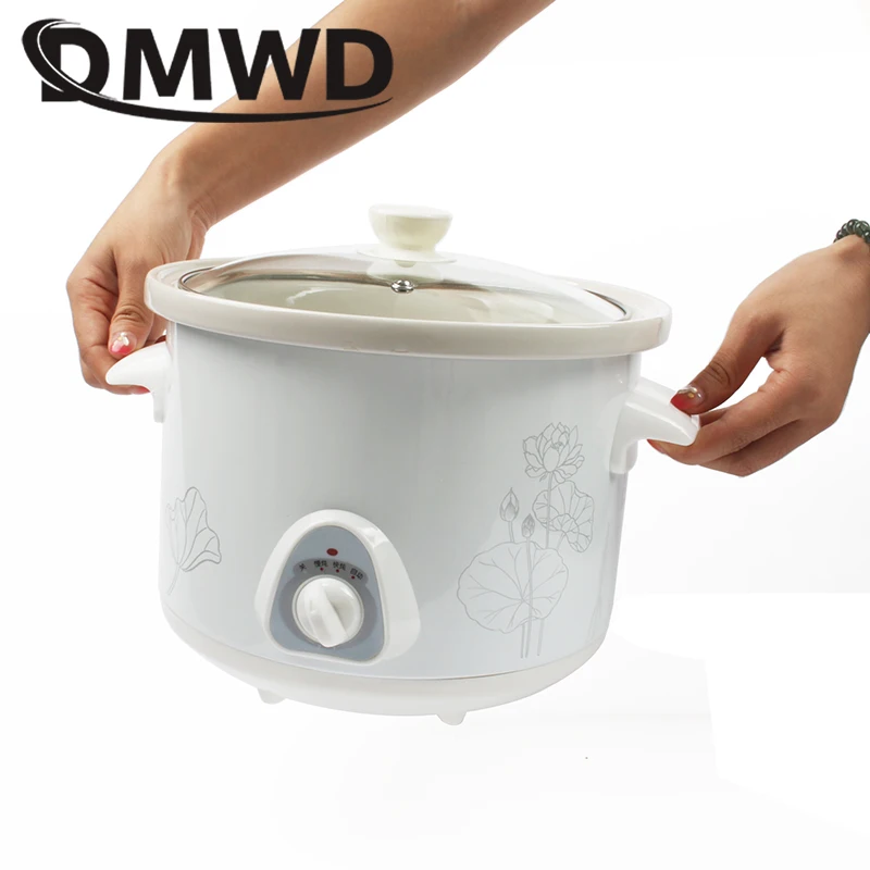 DMWD 1.5L электрическая мини-Мультиварка тушеная суп каша здоровье горшок контроль времени керамическая машина для приготовления пищи для детей Пароварка для еды ЕС