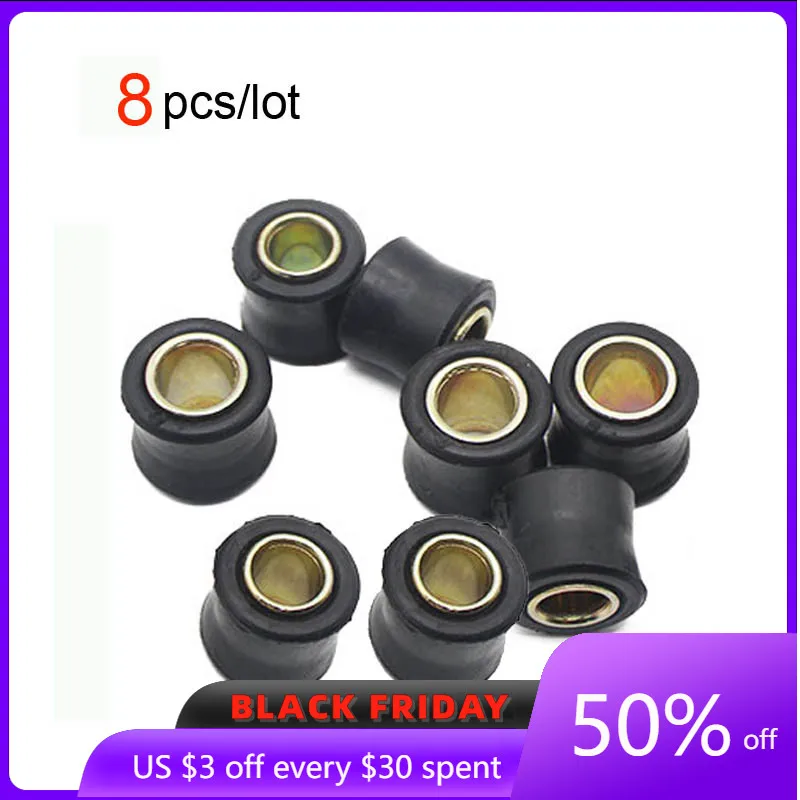 

8pcs/lot Motorcycle Scooter Rear Shock Absorber Rubber Sleeve Cushion Rubber Ring 10mm 12mm Rear Shock Absorber Bushing