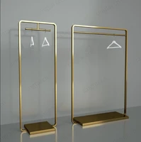 clothing store display rack thickened stainless steel titanium gold floor standing display rack