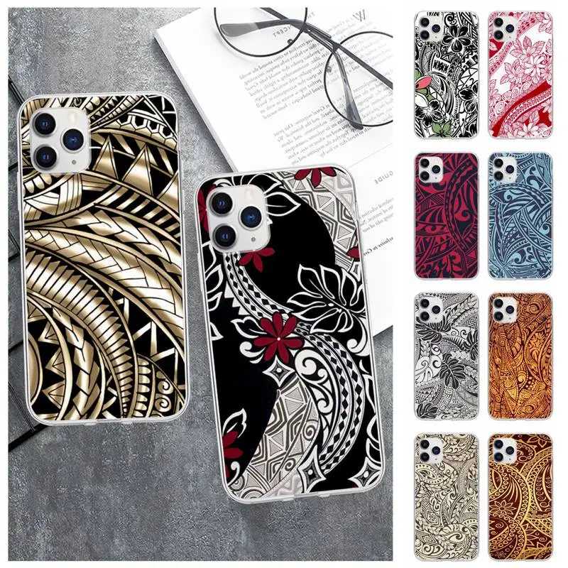 

Maori Tribal Samoan Polynesian Print Case Phone Case For IPhone 12 11 Pro Max Xs X Xr 7 8 6 6s Plus 5s Se 2020 Transparent Cover