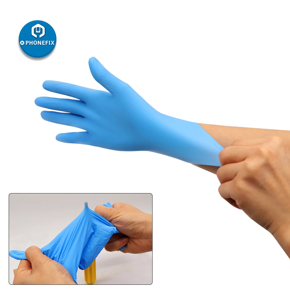 100Pcs Disposable Latex Rubber Gloves Household Cleaning Electronic Industrial ESD Work Universal For Left and Right Hand - купить по