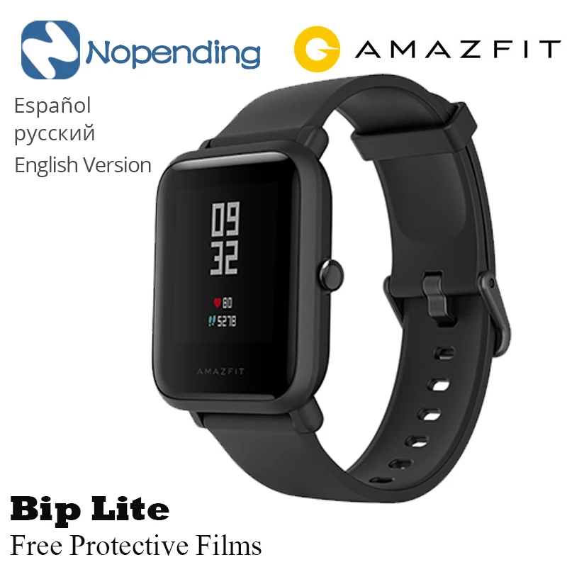 Смарт-часы AMAZFIT Bip Lite, несколько видов спорта, глобальная версия, режим ожидания на 45 дней, монитор сердечного ритма, фитнес-трекер
