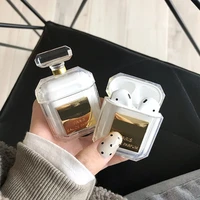 wireless earphone shell box perfume bottle silicone case for airpods case earphone protective cover with metal chain