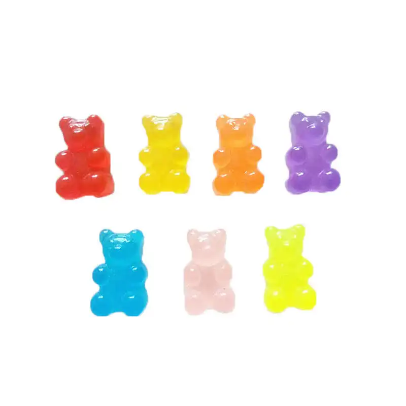 100 шт Конфета из смолы Flatback кабошон миниатюрный Qq Gummy конфеты милый медведь дизайн