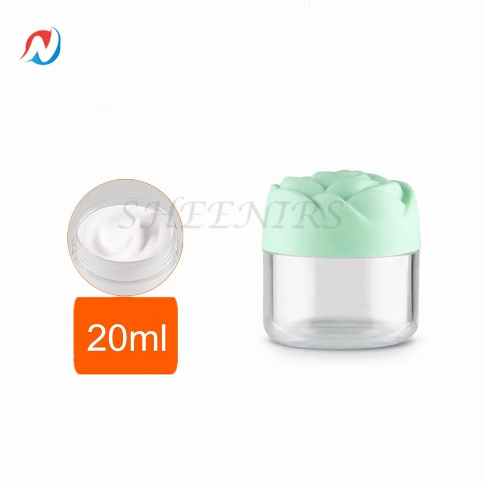 

48pcs 20g 0.66oz Plastic Rose Shaped Cosmetic Cream Containers with Screw Caps Empty Makeup Sample Jars Lip Balm Pot Jar