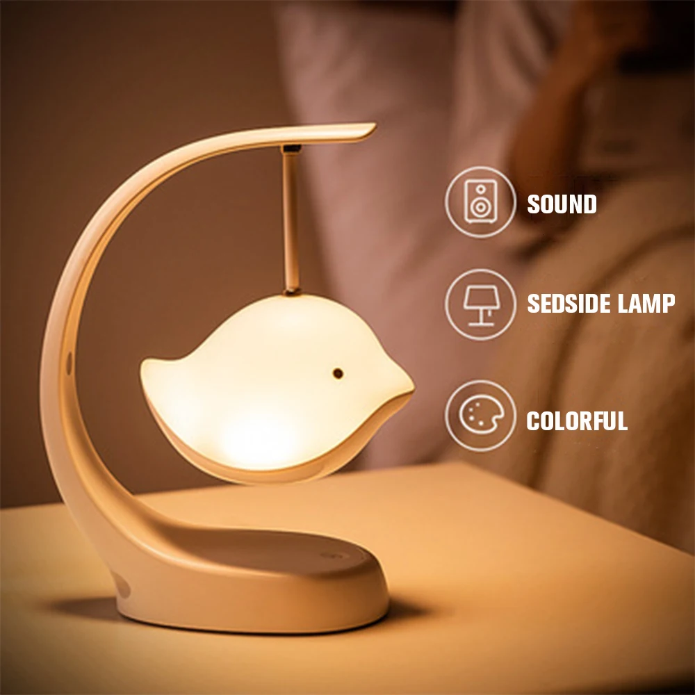

Bluetooth-динамик ночник милые птички креативный Романтический прикроватный перезаряжаемый меняющий цвет Музыкальный Настольный светильник подарок на день рождения