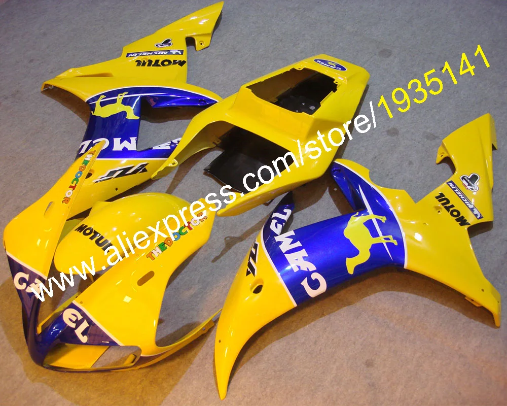 

Мотоциклетные желтые, синие детали для капота Yamaha YZF R1 2002 2003 YZF1000 02 03 YZF-R1 обтекатель корпуса (литьё под давлением)