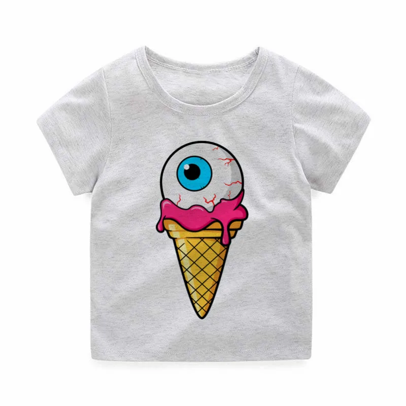 Футболки с мороженым для маленьких мальчиков и девочек детская летняя забавная